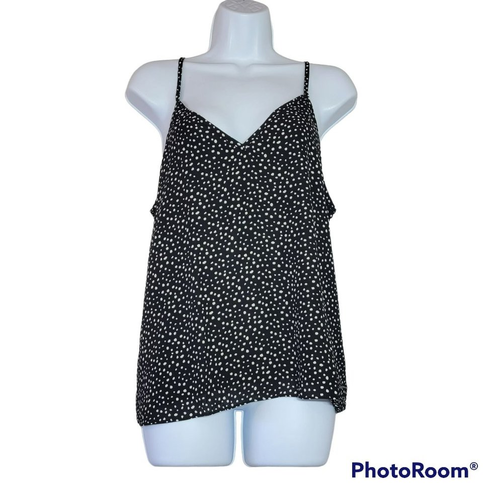 Abound Women's L Black with White Polka Dots Camisole NWT